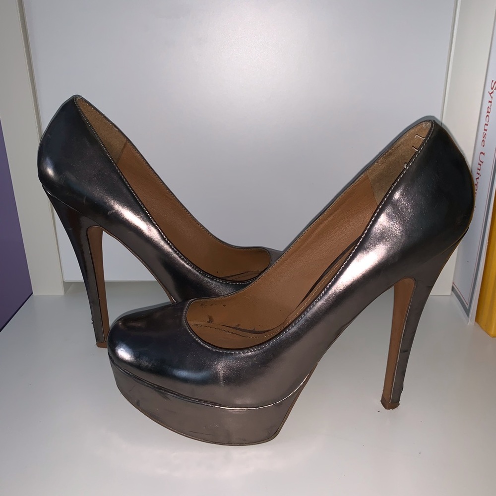 Women’s ALDO Silver Metallic Platform Pumps